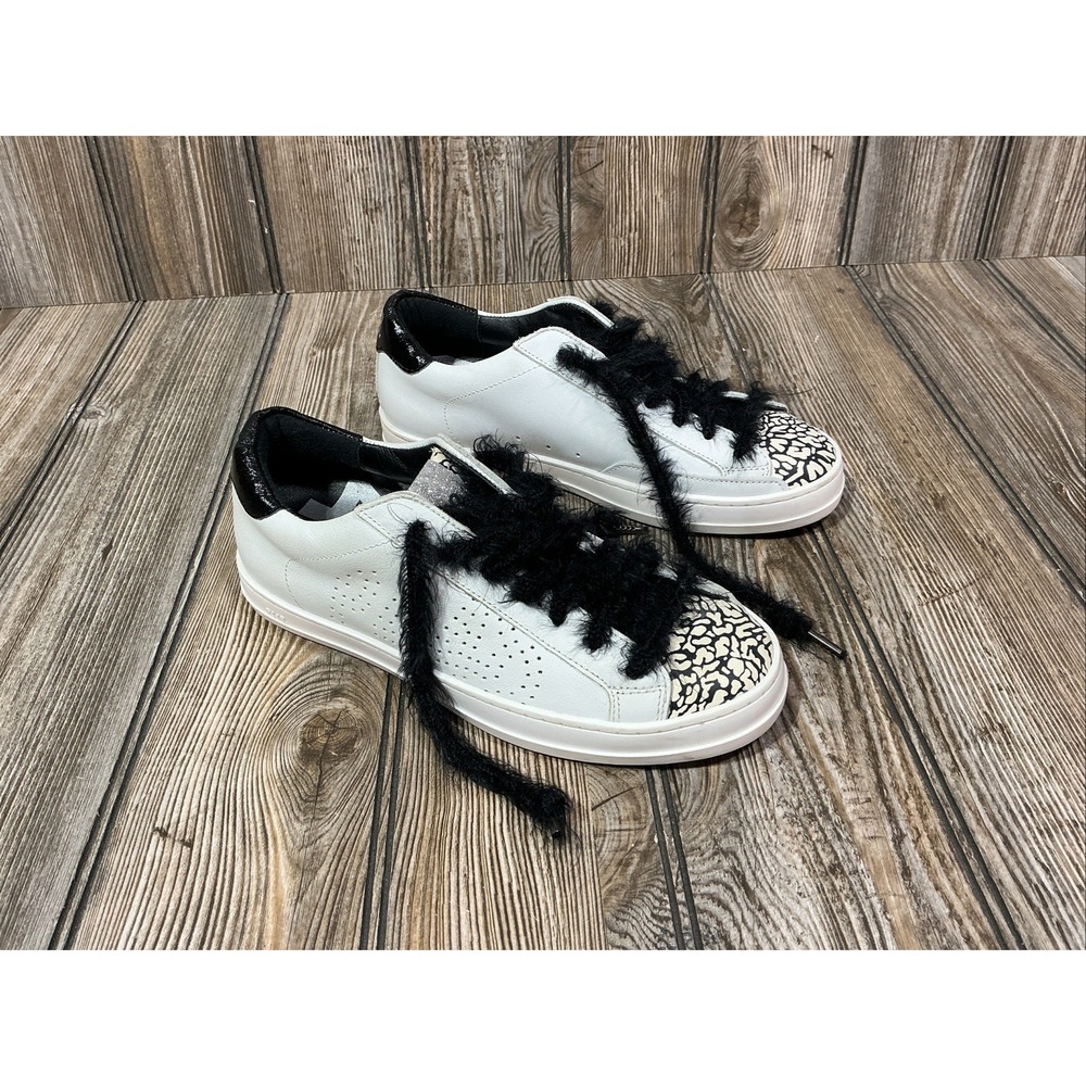 P448 Spider John Womens Low Top Sneakers Shoes Lace-Up White Size US 5/5.5 35 EU